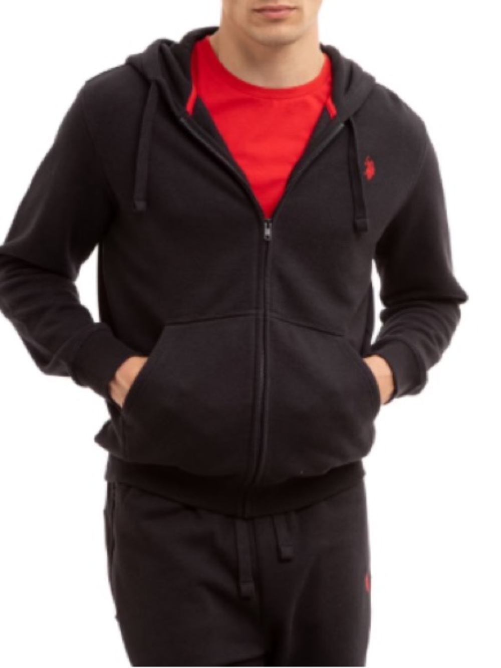 NWT size XL U.S. Polo Assn men’s full zip hoodie black
